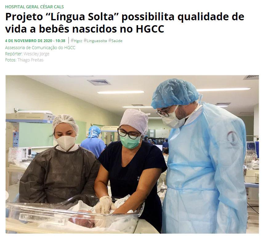 Projeto Língua Solta vira notícia nos meios de comunicação da Secretaria de Saúde do Estado do Ceará