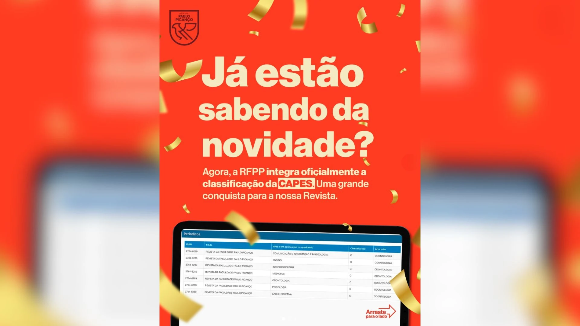 Revista da Faculdade Paulo Picanço conquista classificação no Qualis CAPES